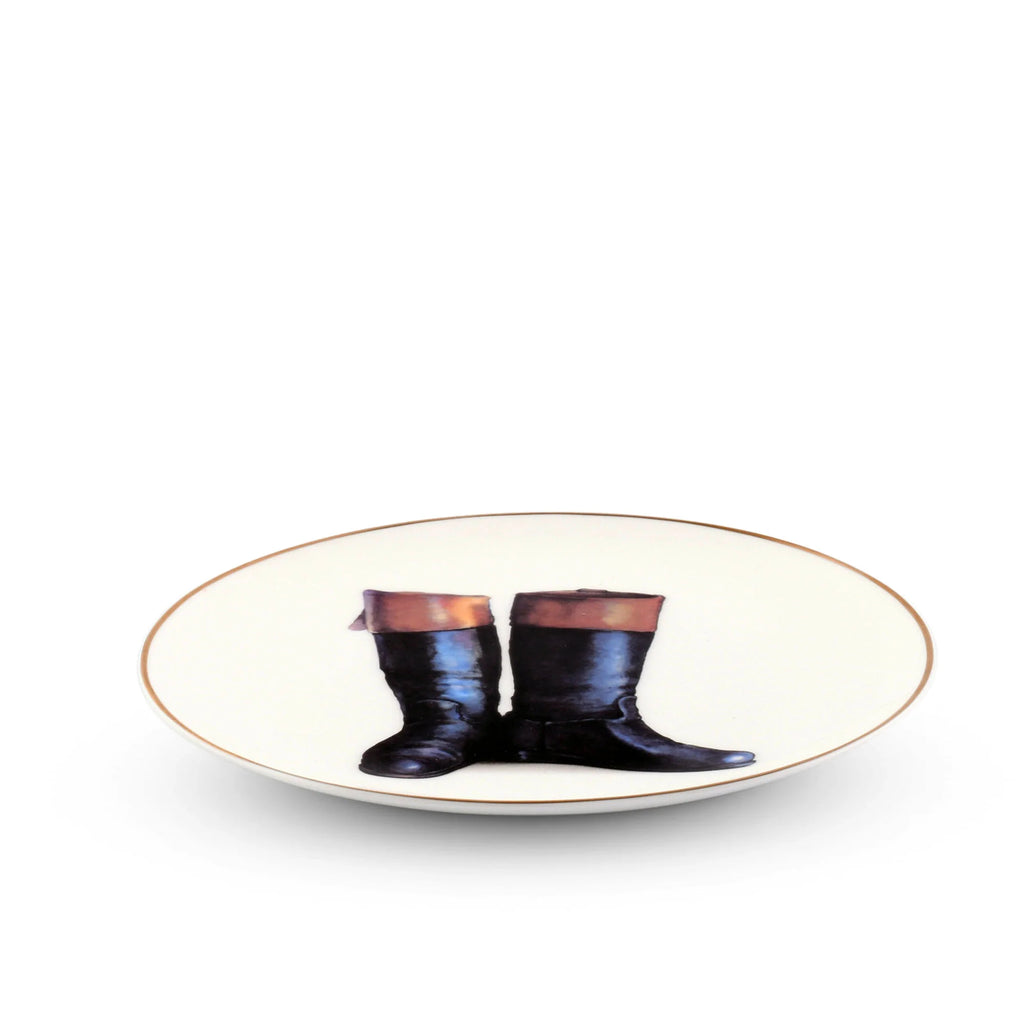 Heels Down English Riding Boot Plate - Coupe Style Plates - Salad and dessert plates - Your Western Decor