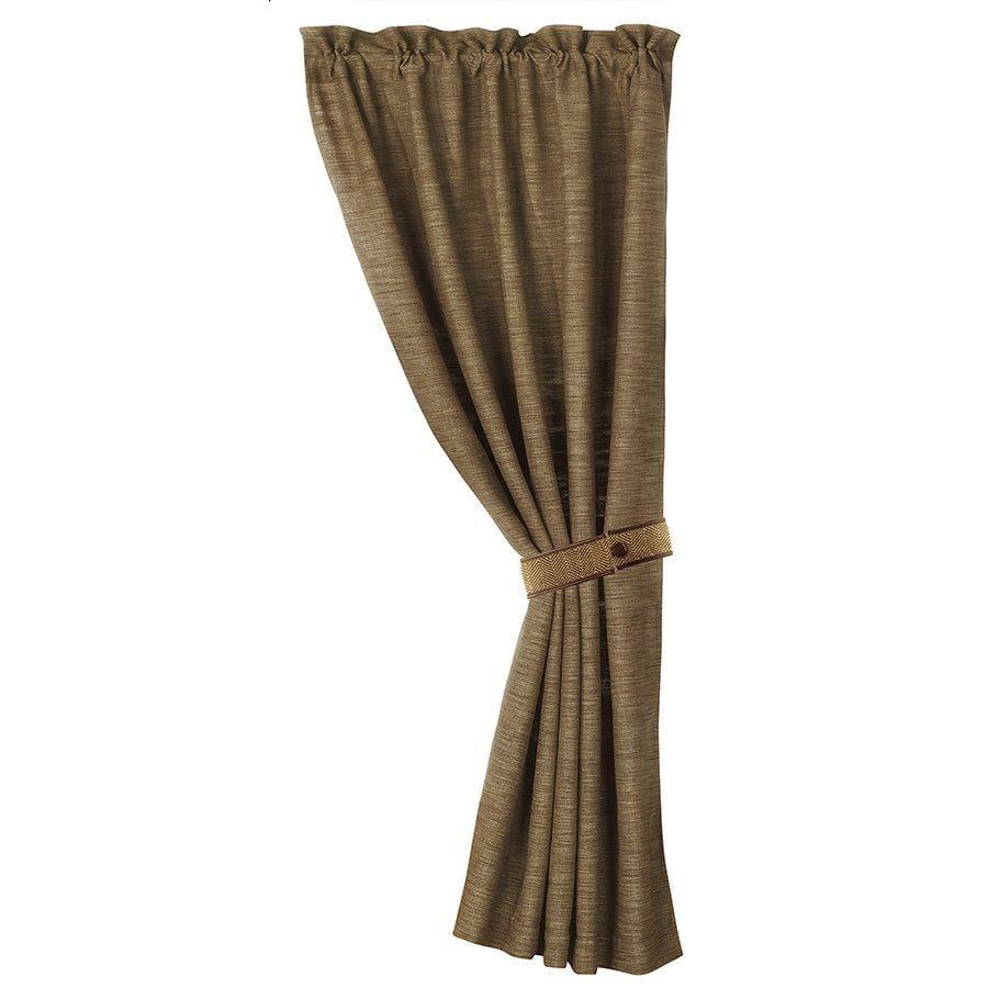 Dark taupe color Highland Lodge Curtain panel with tie-back - Your Western Decor