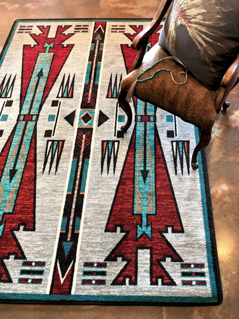 Horse Thieves (Turquoise) Southwestern Rugs made in the USA - Your Western Decor