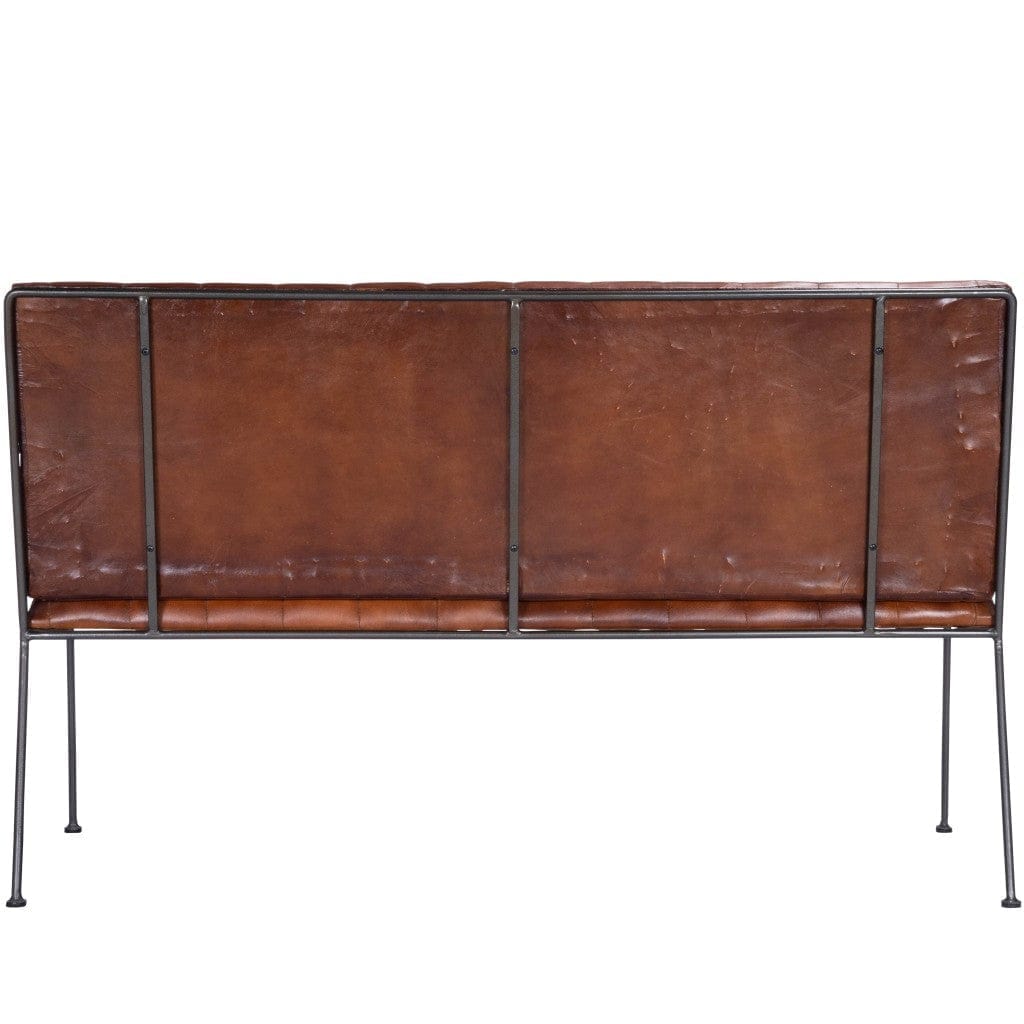 Industrial Chic Leather Bench Back - Your Western Decor