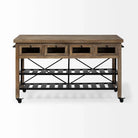 industrial wood kitchen prep island