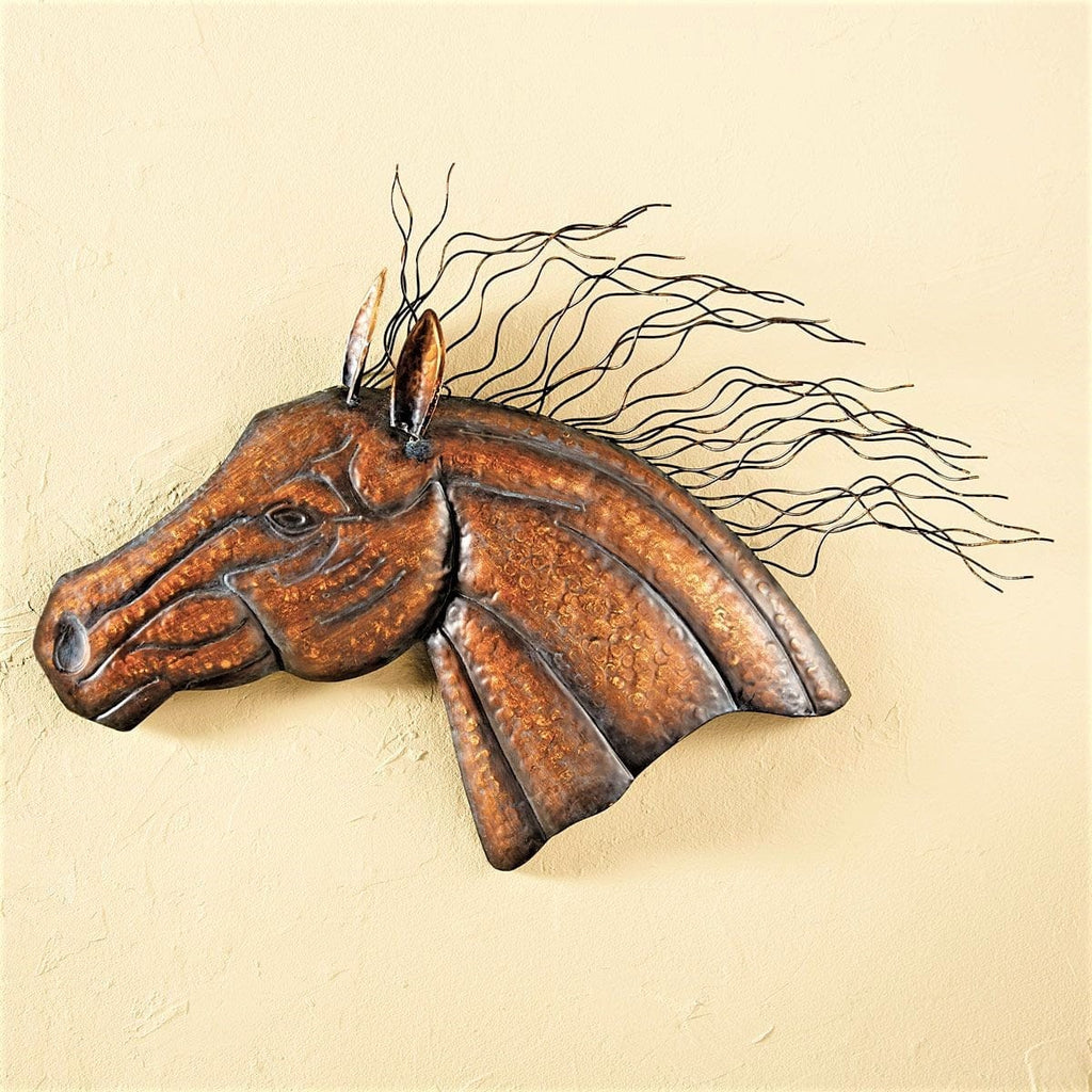 hammered metal horse wall sculpture - Your Western Decor