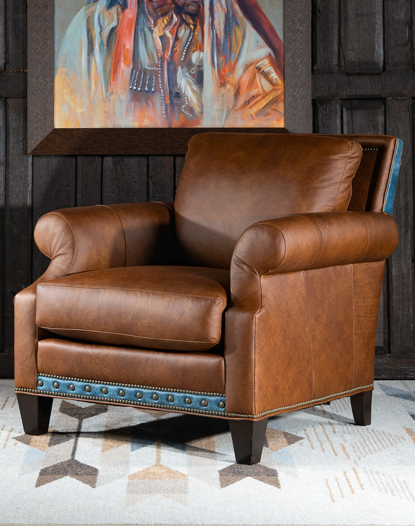 King Cowboy Leather Arm Chair - Your Western Decor