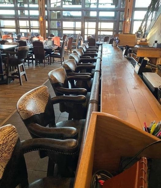 Laramie Western Swivel Bar Chairs at Rough Creek  - Your Western Decor