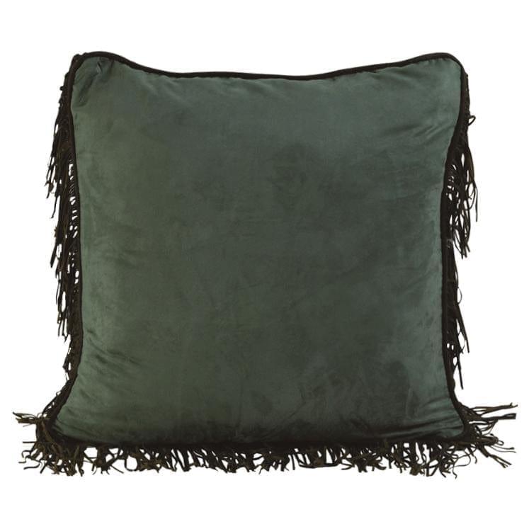 Turquoise Suede Euro Sham with Fringe - Your Western Decor