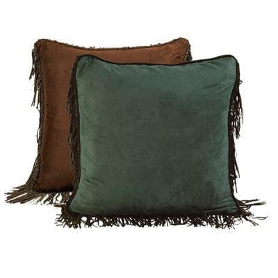 Turquoise/Copper Suede Euro Sham with Fringe - Your Western Decor