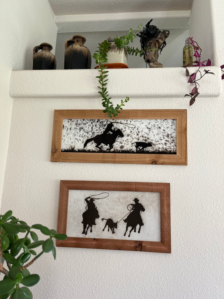 Lasered cowhide western wall decor - handmade in the USA - Your Western Decor