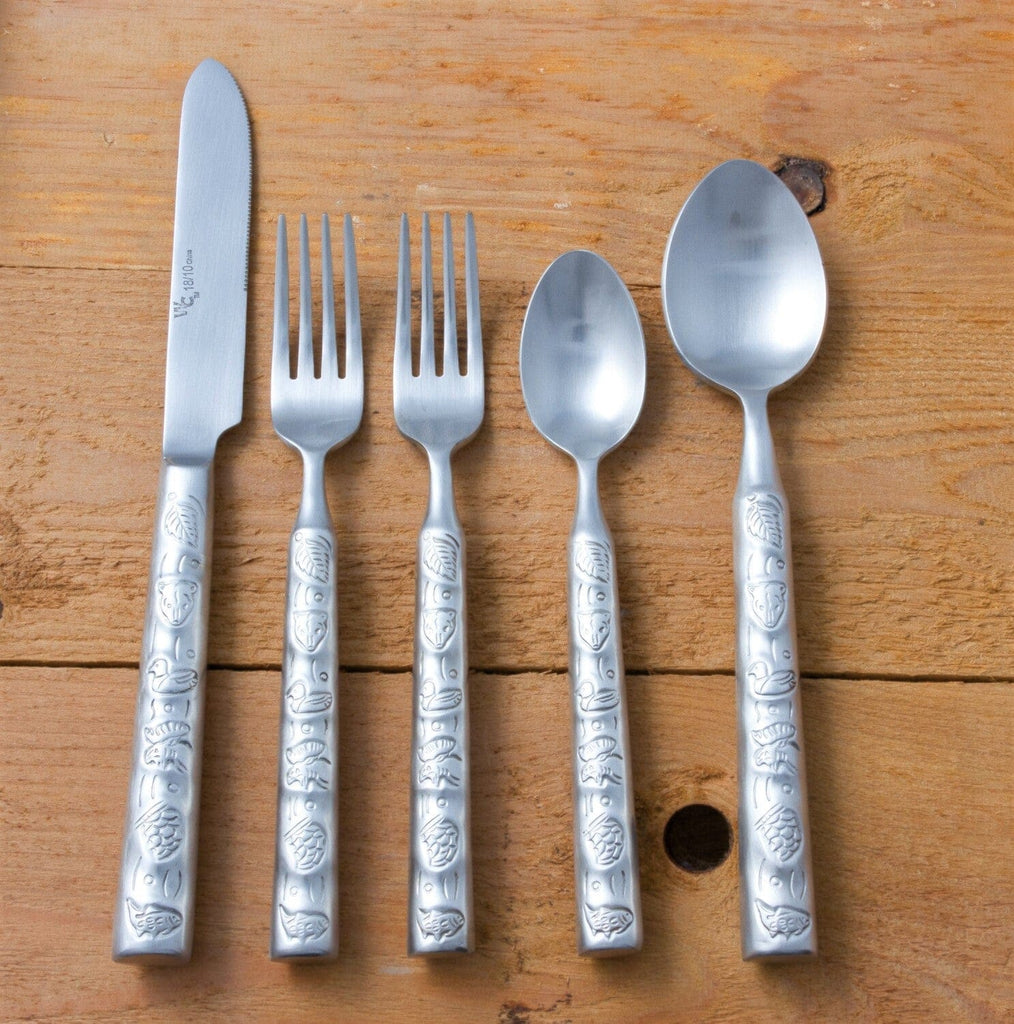 Stainless steel 20-pc lodge style silverware set - Your Western Decor