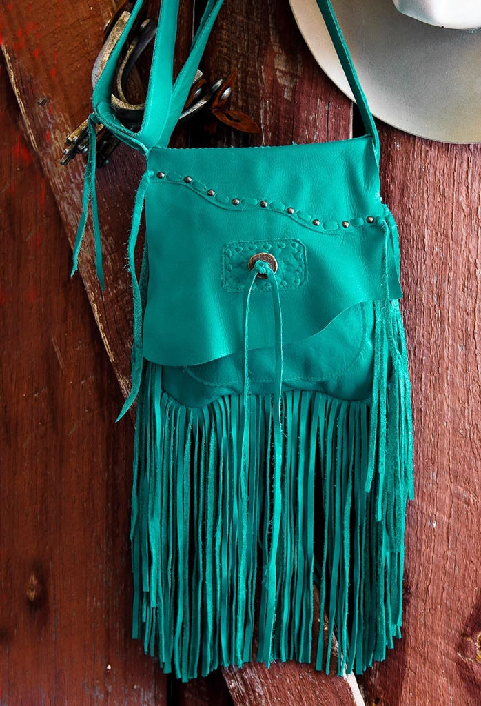 Long Fringed Turquoise Western Purse - Handmade to order in the USA - Your Western Decor