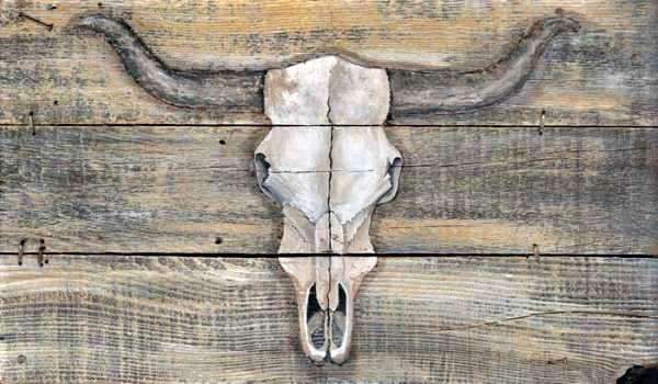 Rustic western longhorn skull wood wall decor made in Montana - Your Western Decor