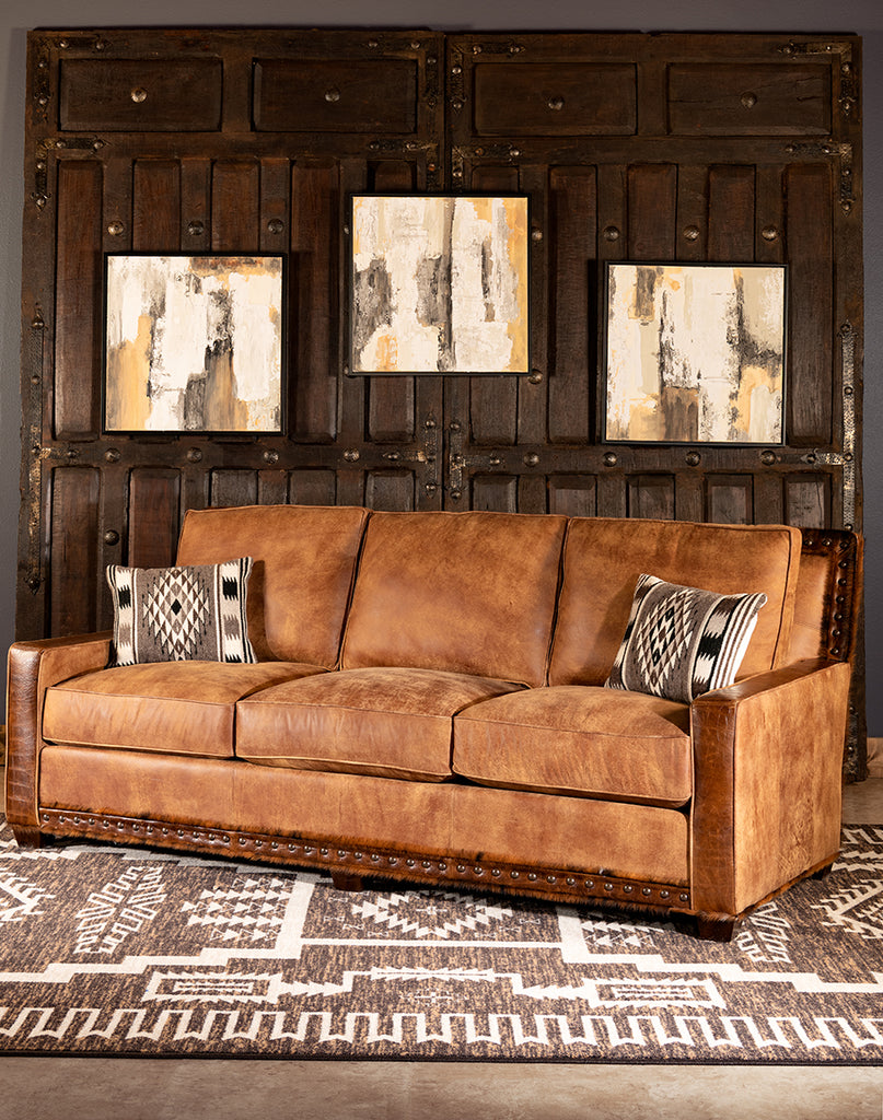 Regency Cowhide & Leather Sofa - Your Western Decor