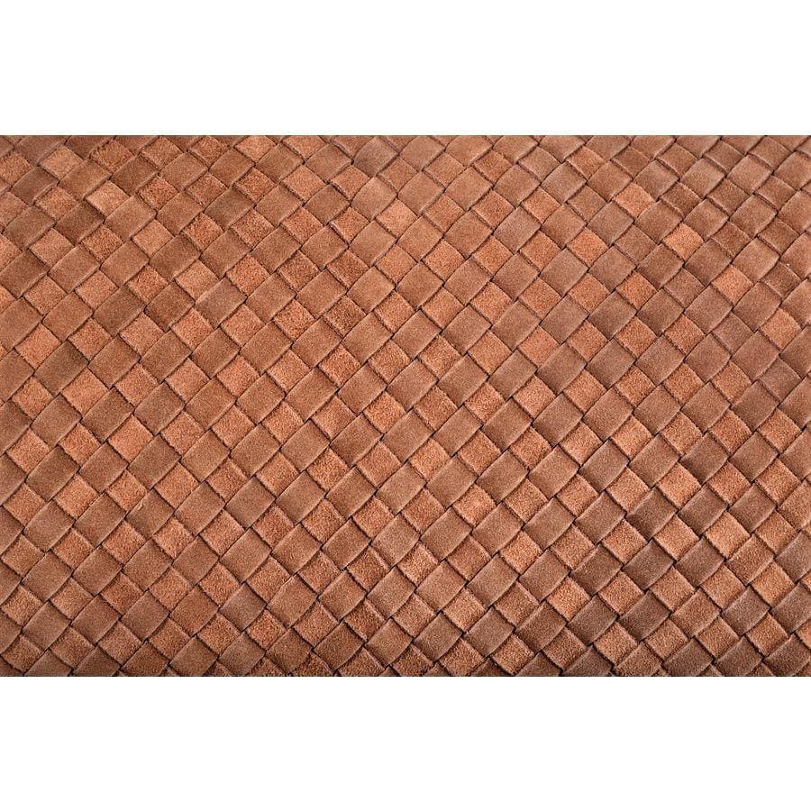 chestnut suede leather basket weave lumbar pillow. Your Western Decor