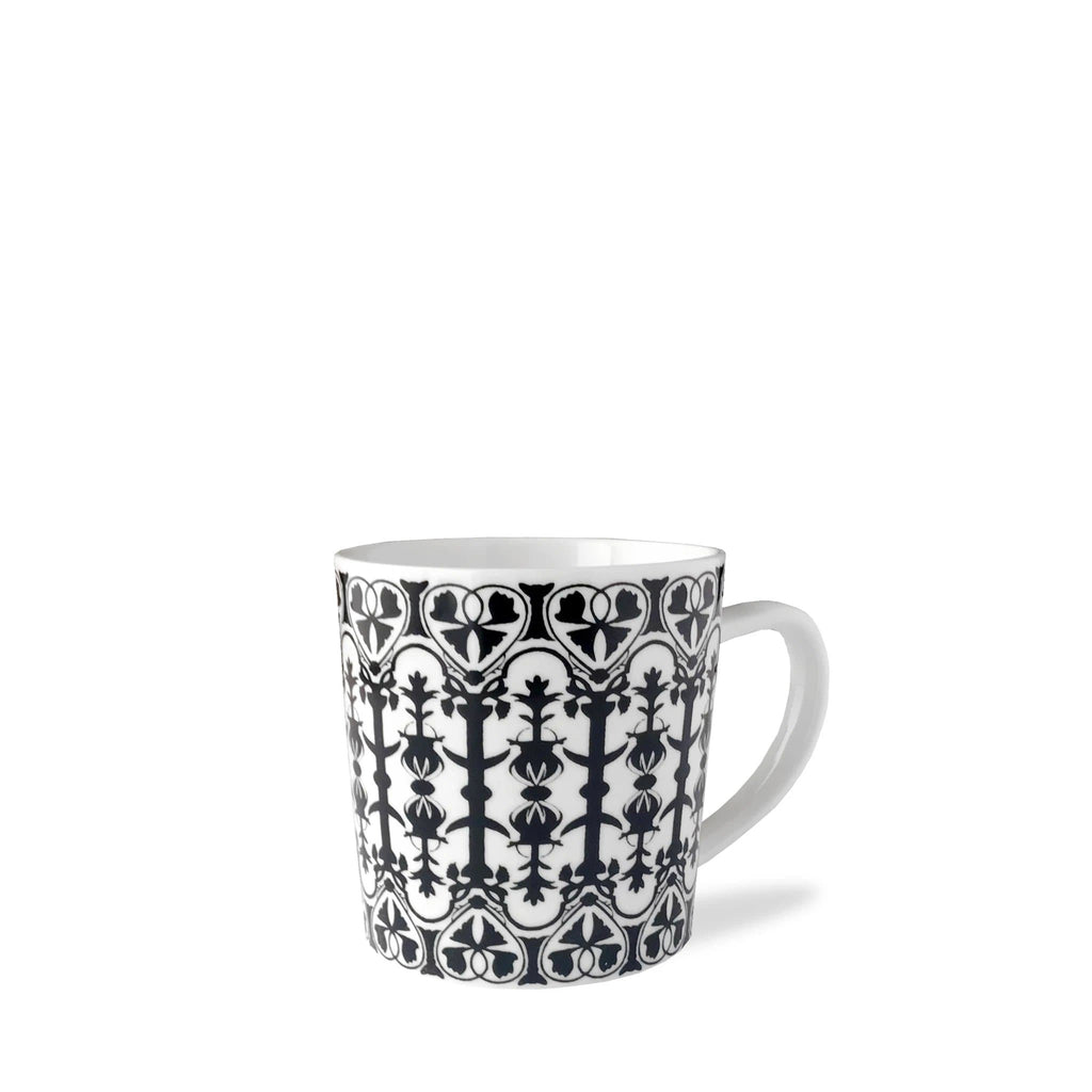 Black and white pattern porcelain mug. Made in the USA. Your Western Decor