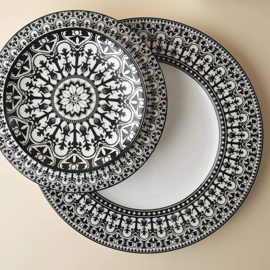 Matriarch Black & White Porcelain Dinner Plate - Your Western Decor, LLC