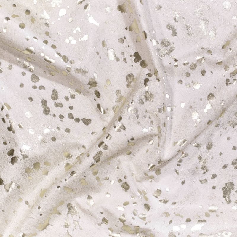 Metallic Gold on White Cowhide Rug detail - Your Wester Decor