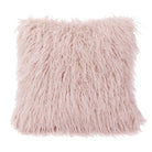 Mongolian Faux Fur Throw Pillow in Blush - Your Western Decor