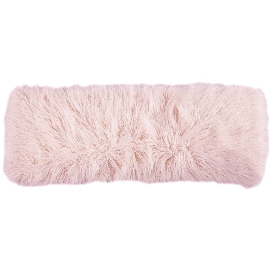 Mongolian Faux Fur Bolster Pillow in Blush - Your Western Decor