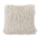 Mongolian Faux Fur Throw Pillow in White - Your Western Decor, LLC