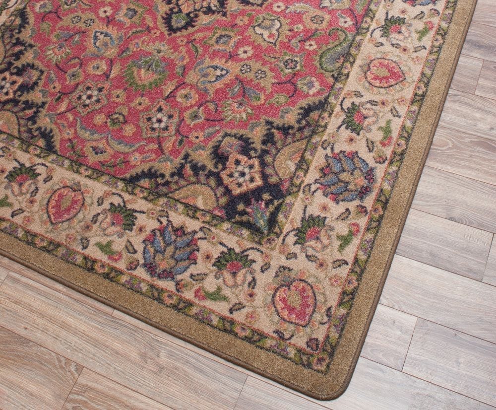 Montreal Persia Rose Area Rug Corner Detail - Made in the USA - Your Western Decor