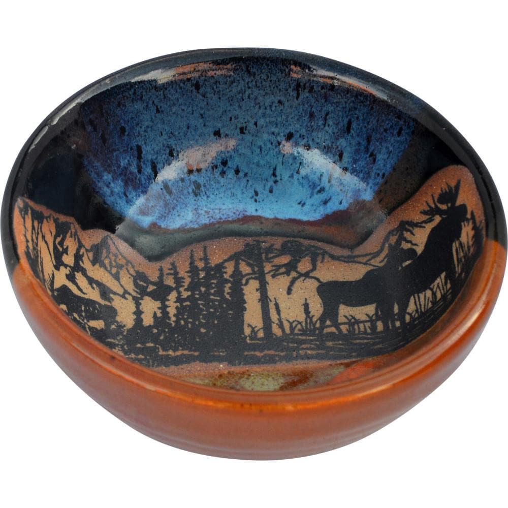 Moose azul pottery soup bowl. Made in the USA. Your Western Decor