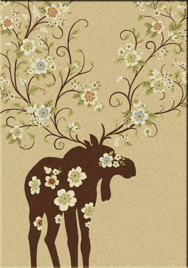 Moose Blossom Area Rug in natural made in the USA - Your Western Decor