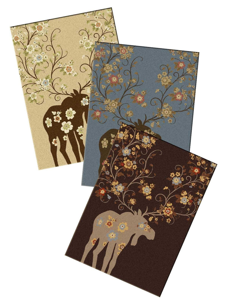 Moose Blossom Rugs in 3 Colors made in the USA - Your Western Decor