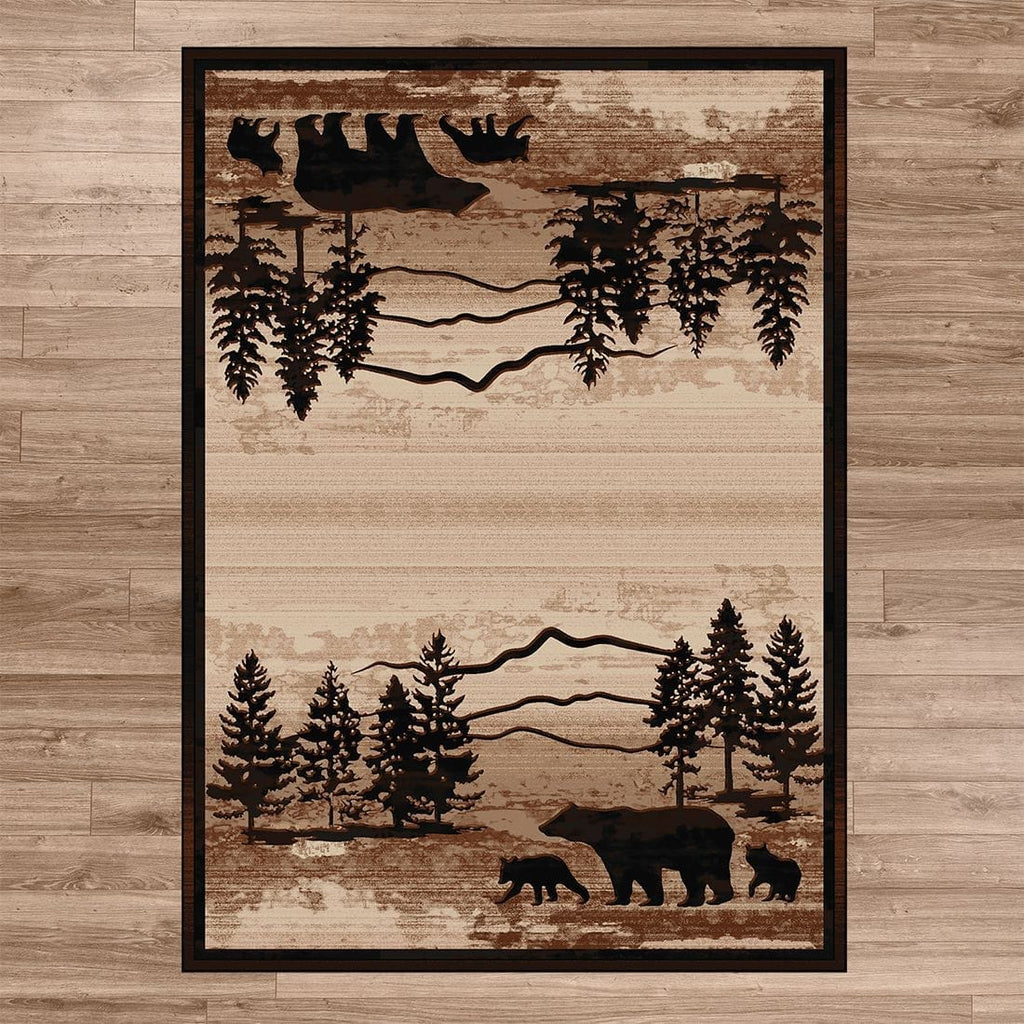 Mountain Shadow Bear Area Rug - Made in the USA - Your Western Decor