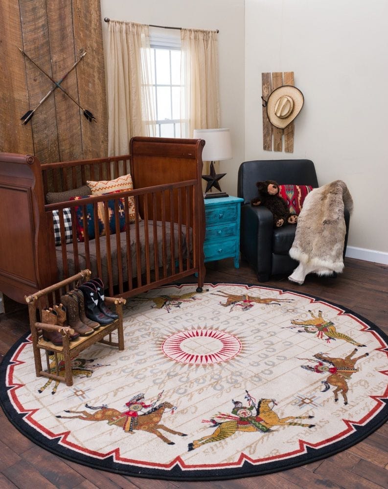 Native Battle Records Round Area Rug - Made in the USA - Your Western Decor