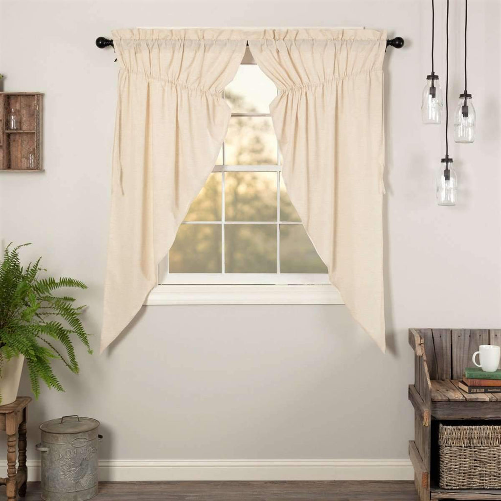 Simple Life Flax Natural Prairie Curtain Set - Your Western Decor, LLC
