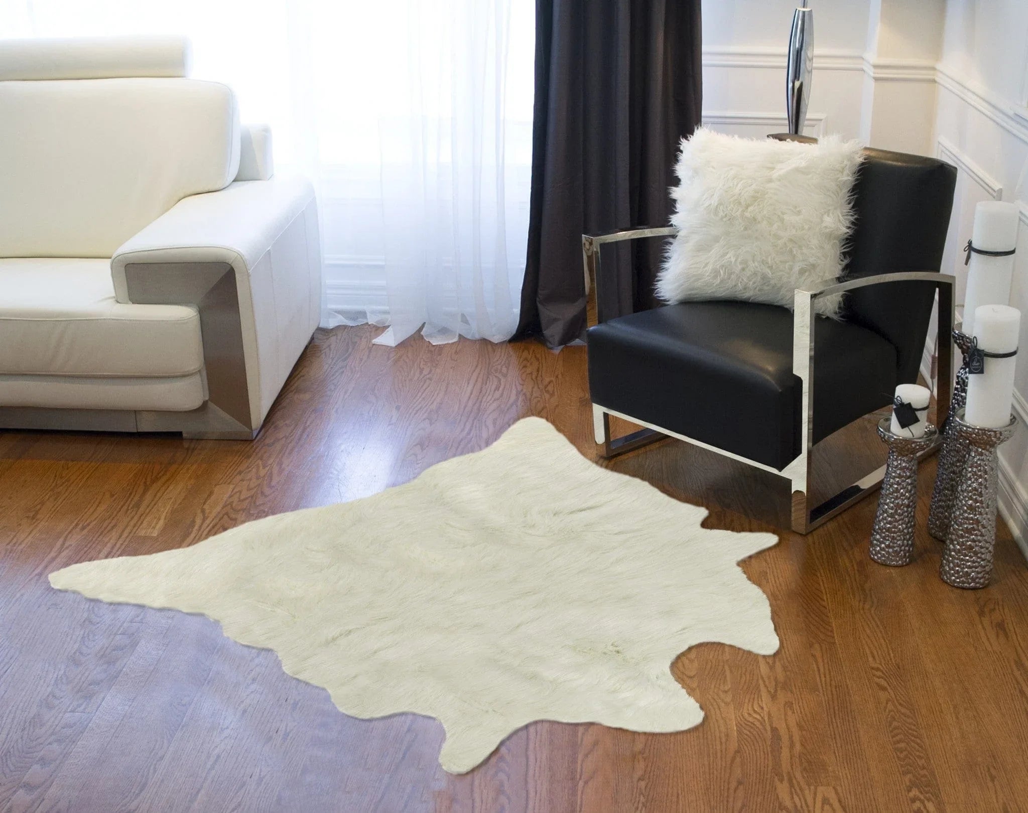 Off-White Faux Cowhide Rug - Your Western Decor