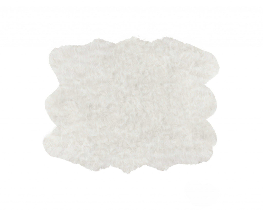 5' x 6' off-white faux sheep skin area rug. Your Western Decor