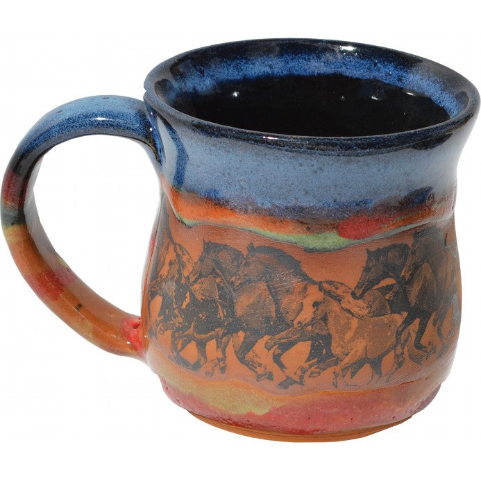Open Range Horses Coffee Mug - Handmade Ceramic Dishes Made in the USA - Your Western Decor