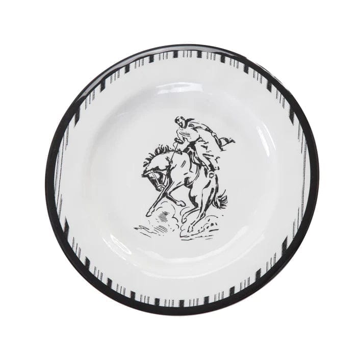Paseo Ranch Melamine Dinner Plate with bronc - Your Western Decor
