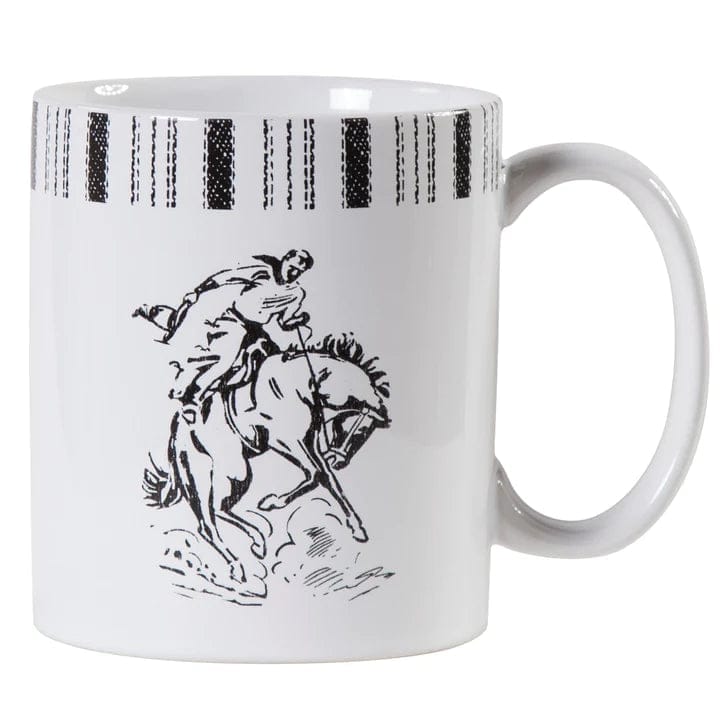 Paseo Ranch Bronc Mugs - Black and white western cups - Your Western Decor