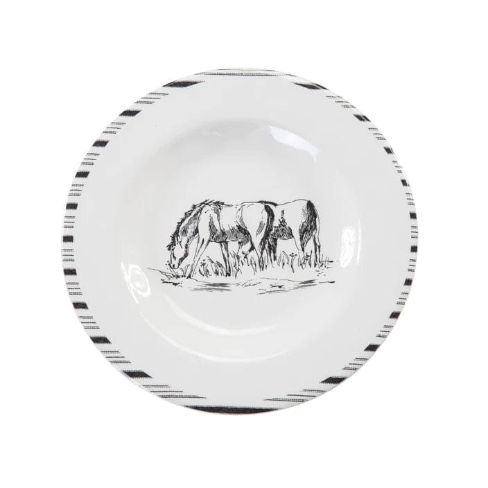 Paseo Ranch Melamine Salad Plate with horses - Your Western Decor