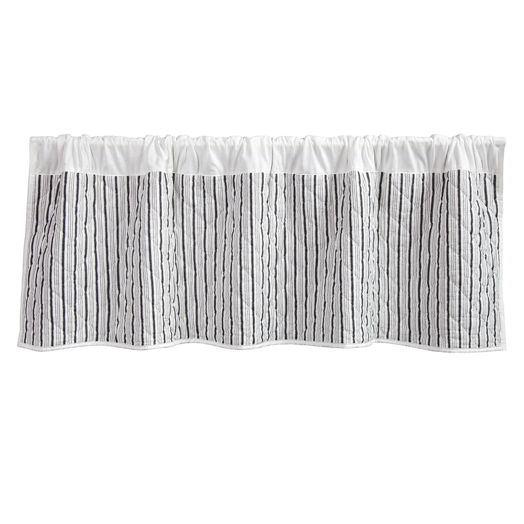 Paseo Ranch Western Quilted Valance Ticking Stripe Reverse - Your Western Decor