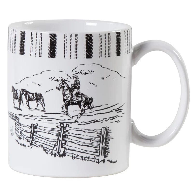 Black and white Paseo Ranch Working Cowboy Mugs - Your Western Decor