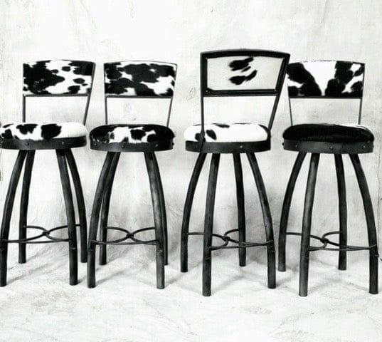 Swivel Cow Print Bar Stools Counter Height Animal Print Swivel Bar