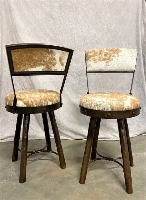 Palomino and white iron swivel bar stools - Made in the USA - Your Western Decor