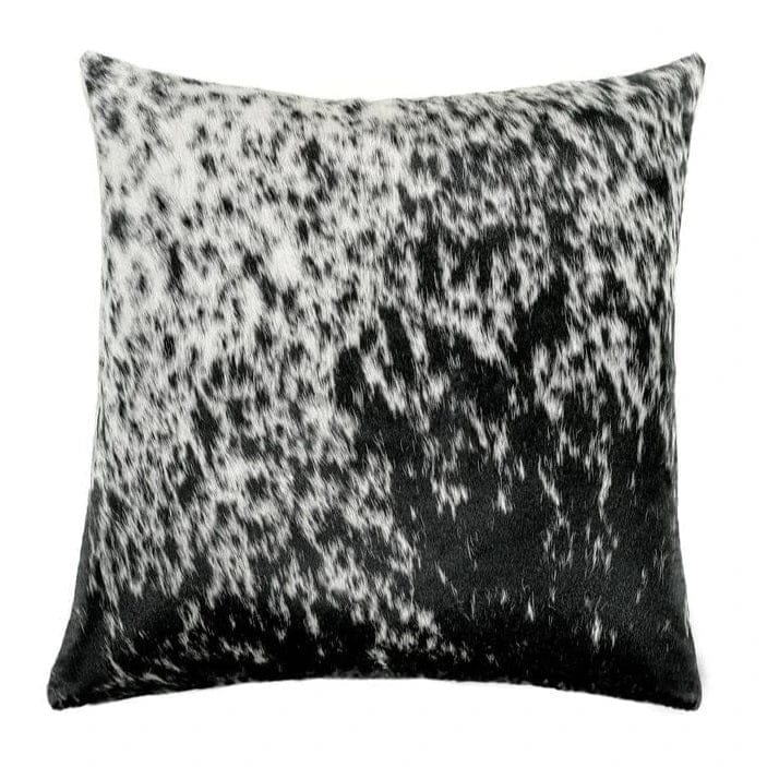 Black and white peppered cowhide throw pillow 22x22 - Your Western Decor