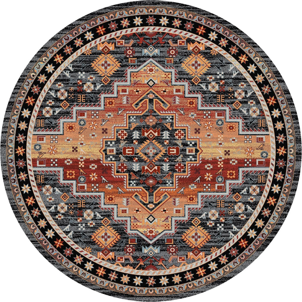 Persian Version 8' Round Area Rug - Made in the USA - Your Western Decor , LLC 