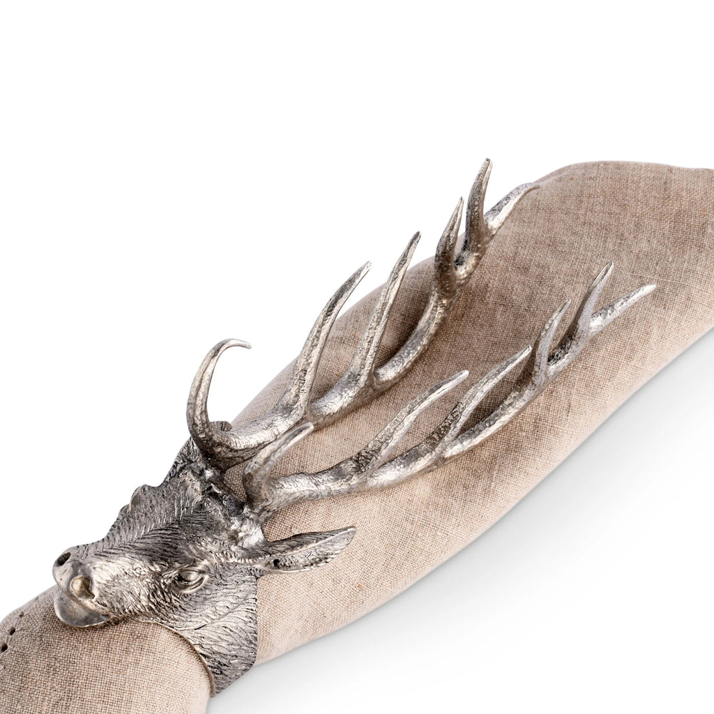 Carved premium pewter elk napkin ring - Your Western Decor