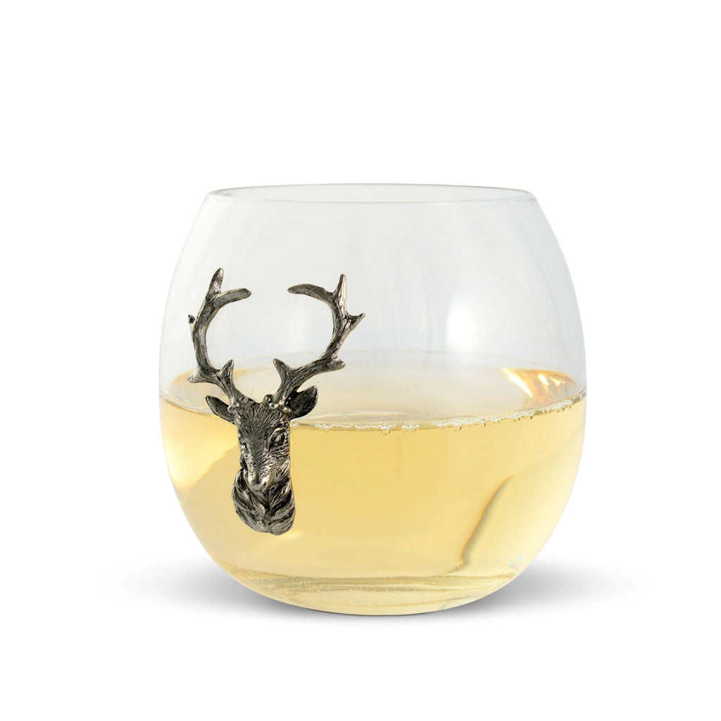 Pewter Elk Stemless Wine Glass - Your Western Decor