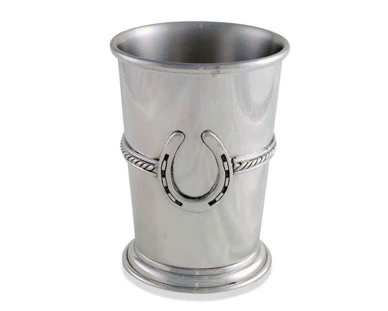 Rope & Horseshoe Pewter Julep Cup - Pewter Barware - Your Western Decor