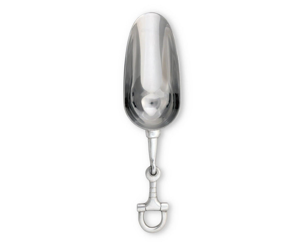 Pewter and aluminum alloy ice scoop with detailed snaffle bit handle. Your Western Decor