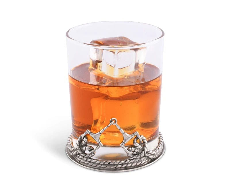 Pewter Snaffle & Rope Double Old Fashioned Glasses - Your Western Decor