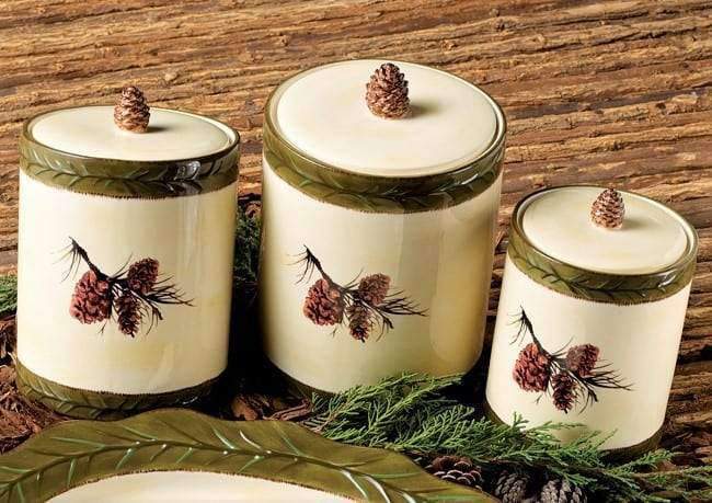 Pine Cone Kitchen Canisters - Your Western Decor, LLC