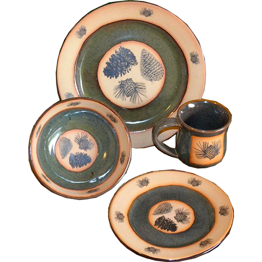 Pinecone Dinnerware Set - Dishes made in the USA - Your Western Decor