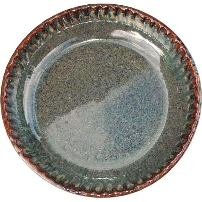 Sea mist glazed pottery fluted pie pan - Handmade in the USA - Your Western Decor. 