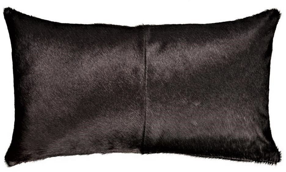 Pure Black Cowhide Throw Pillows - Your Western Decor